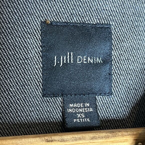 J.Jill Denim Blue Belted Button Front Long Sleeve Shirt Dress Women’s Size XS - Picture 7 of 12
